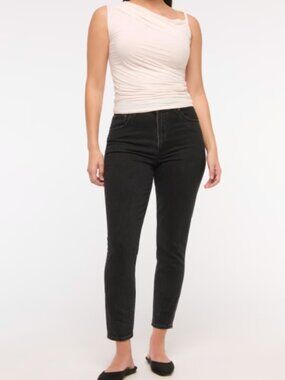 Abercrombie Curve Love High Rise Skinny Jean Black - Size 27 Short / 4 Short